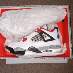 $160 Jordan 4 Military Blue/white/red Men's Size 9