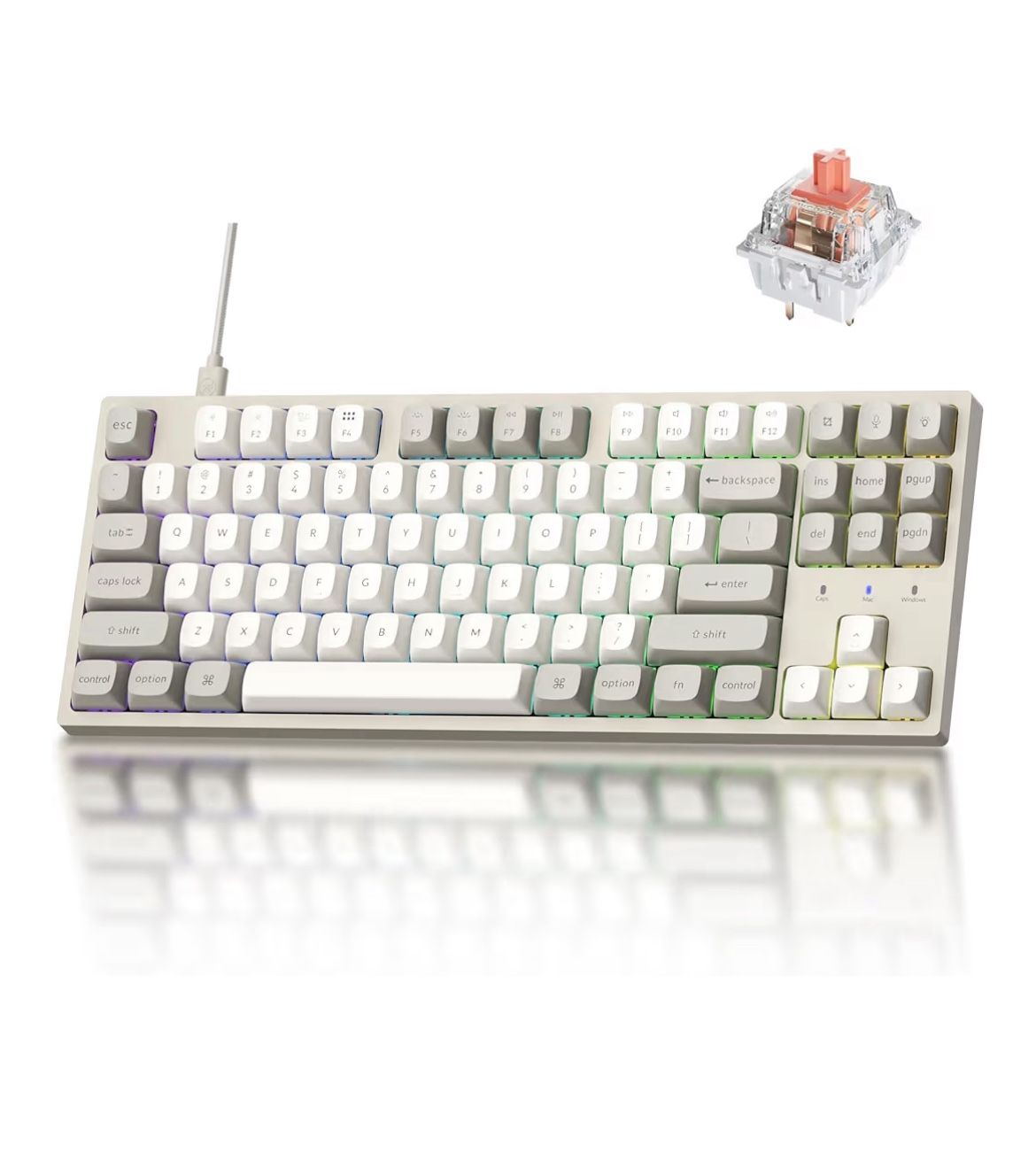 Keychron C1 Pro 8K QMK Custom Gaming Wired Mechanical Keyboard, Launcher Support &Hot-Swappable keys