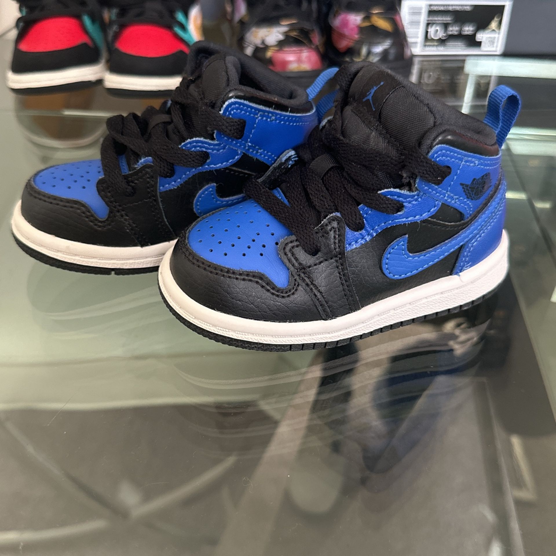 Nike Air Jordan Retro 1 Mid Hyper Royal Blue TD 640735-077 Rare Toddler