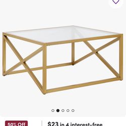 Glass Coffee Table with brass finish 