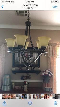 Star rod iron chandelier