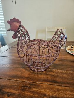 Reddish Wired Egg Basket