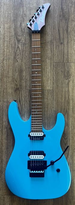DEAN MODERN MD24 FLOYD ROSE ROASTED MAPLE NECK ELECTRIC GUITAR VINTAGE BLUE