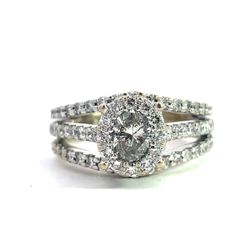 Lady’s 14K White Gold Diamond Ring (Three-Band Soldered Design) – Size 5.5 (47686-1)