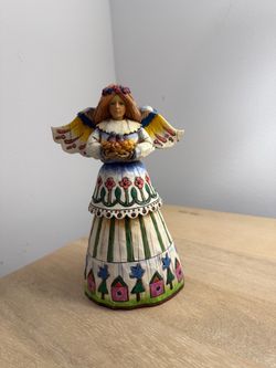 Jim Shore Angel Figurine with Birds and Birdhouses