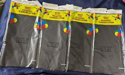 Black Reusable Plastic Table Cover 137cmX274cm(54”X108”)