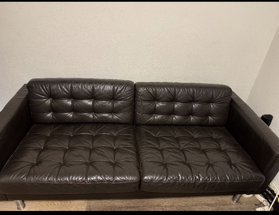 Dark Brown Leather Sofa