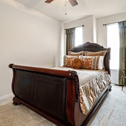  Stunning 3-Piece Bedroom Set – Queen Sleigh Bed + Dresser + Nightstand – $750 