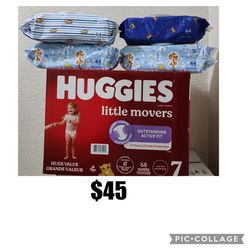 Huggies Size 7 And 4 Wipes