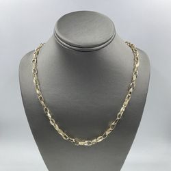 14KT YELLOW GOLD 23” CUSTOM LINK CHAIN 6.00MM 49.1GR 