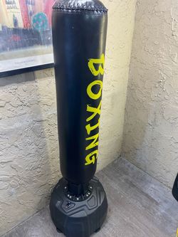 Black Freestanding Punching Bag BOXING