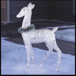 LIGHT UP GLITTER DOE XMAS DECOR