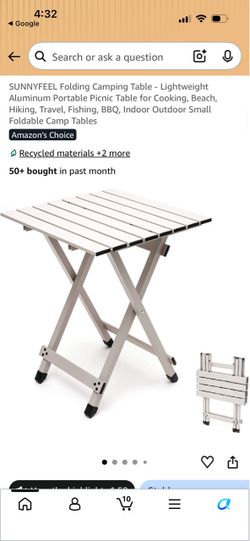 SUNNYFEEL Folding Aluminum Camping Table