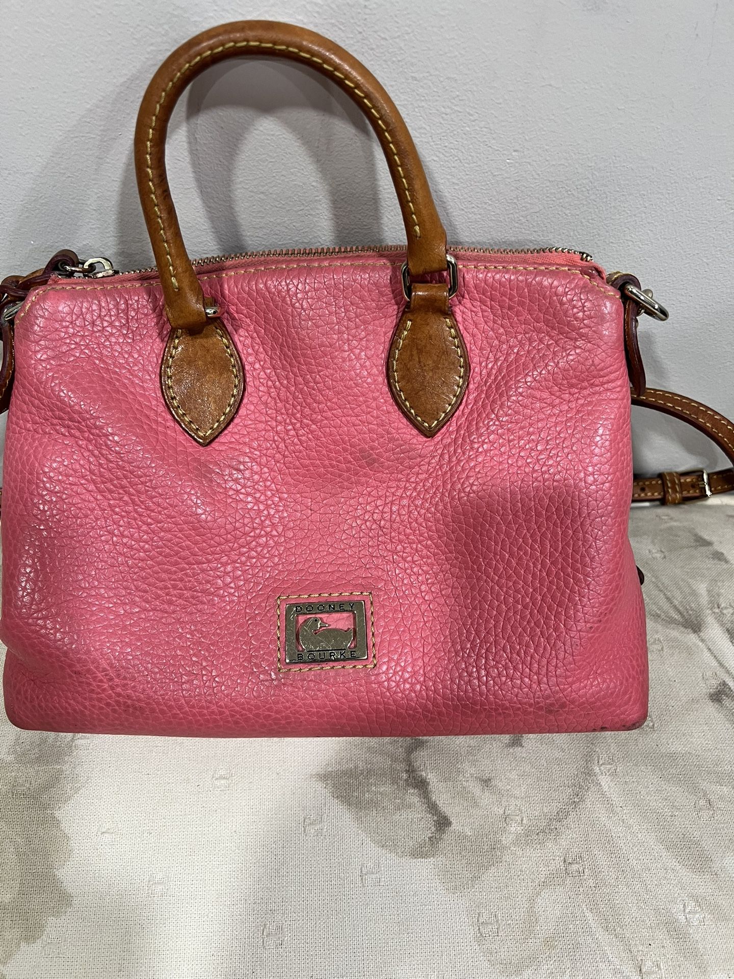 Dooney & Burke Leather Small Salmon Bag With Adjustable Strap