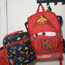 Pixar Cars Backpack &  Lunch Bag 
