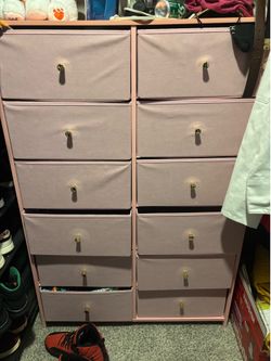 Pink kids dresser