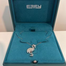 Effy Diamond Flamingo Necklace Set In 14 K White Gold