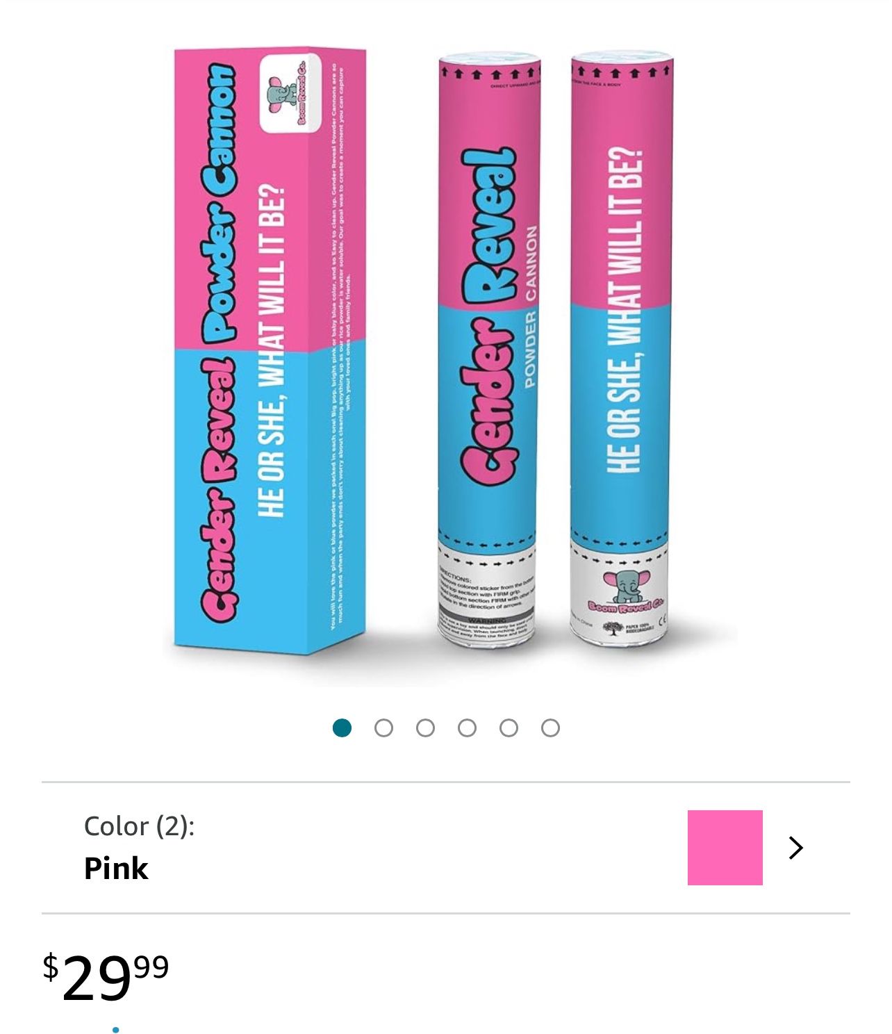 Gender Reveal Powder Cannons, Pink OR Set of 4(12 inch)