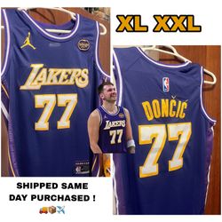 New Stitched Luka Doncic Purple Los Angeles Lakers Jersey