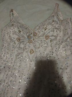 Beautifully embroidered wedding gown