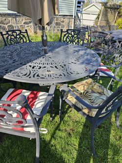 60in Fortunoff Hanamint St. Augustine Cast Aluminum Outdoor Table