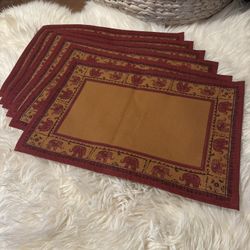 World Market Cloth Masks Placemat Set NEW