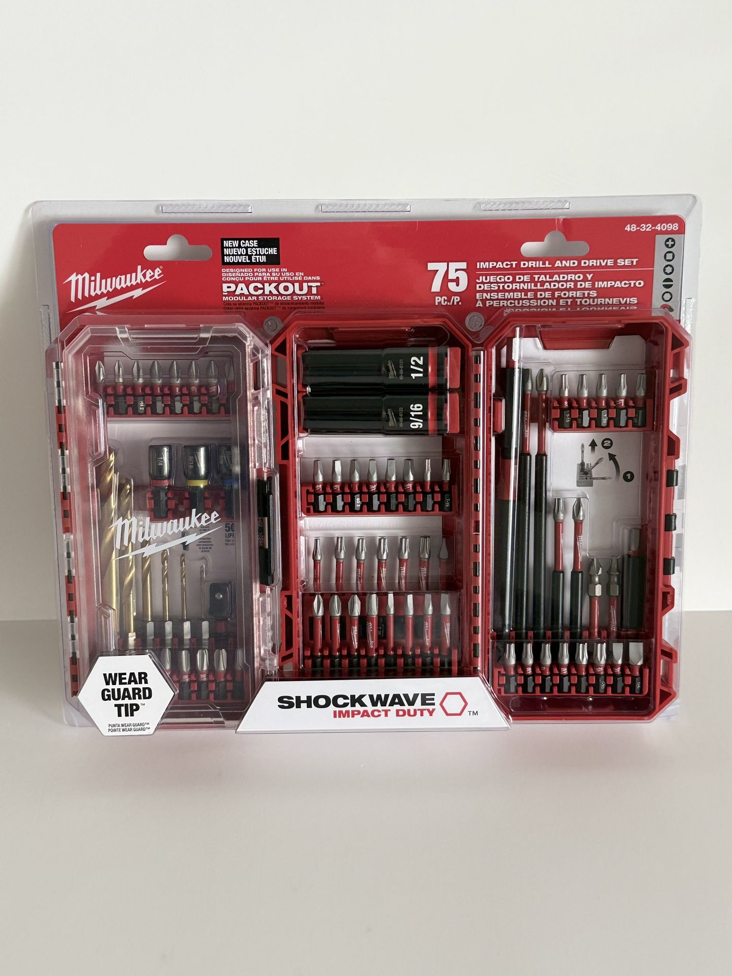 Milwaukee 75 Piece Screw Driver Drill Bit Set Impact Duty SHOCKWAVE Alloy Steel