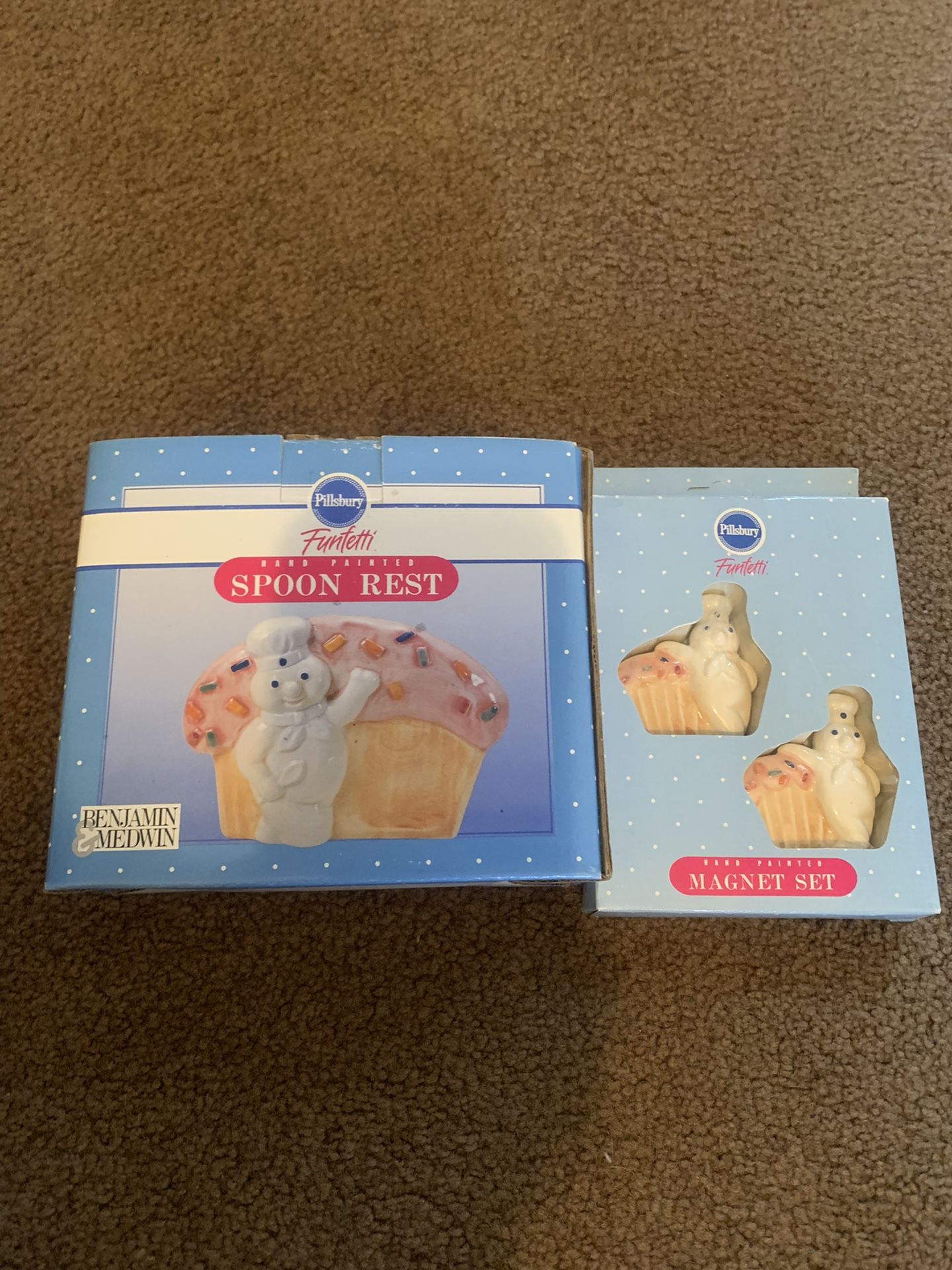 Pillsbury Doughboy Spoon Rest And 2 Magnets All Brand New
