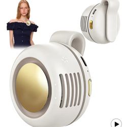 Ahuccf Portable Clip-On Fan Mini USB Rechargeable Bladeless 3-Speed White