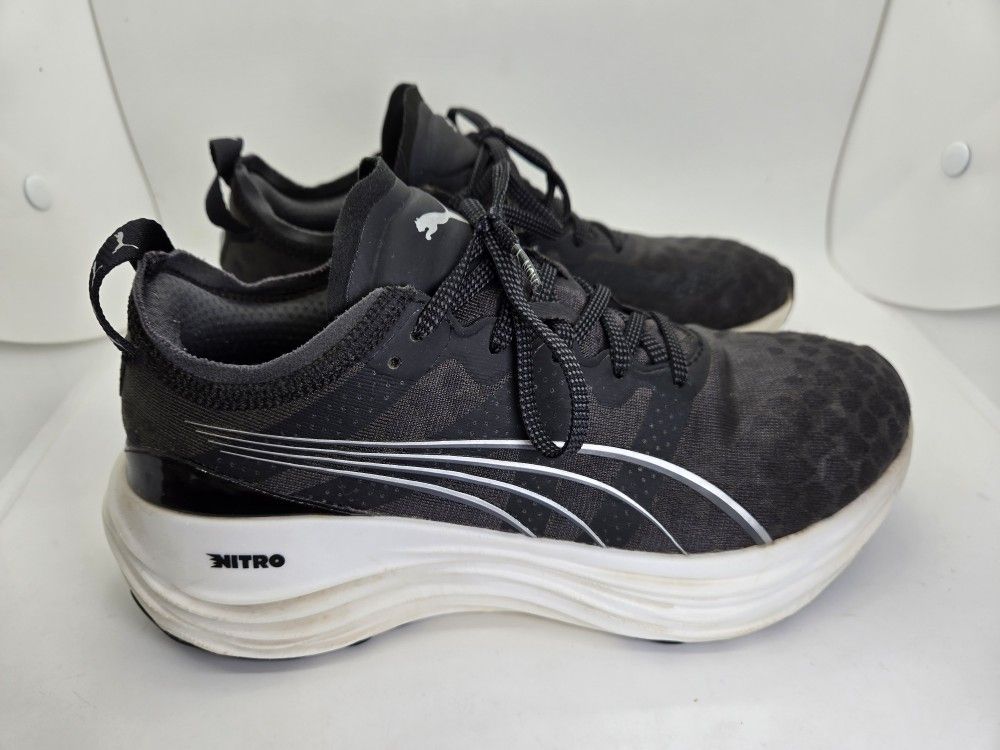 Puma Forever Run Nitro Shoes Women's 6.5 Black Running Athletic Support Sneakers