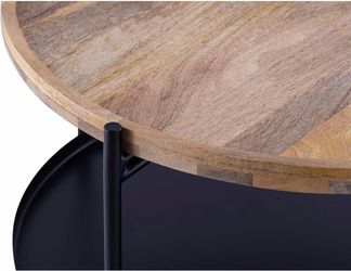 Canarm Calin Black with Natural Wood Coffee Table