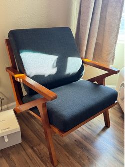 Jalaiya Fabric Accent Chair with Rubberwood Legs