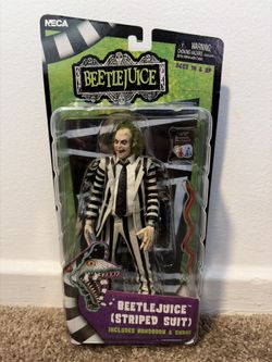Beetlejuice (striped Suit) Action Figure By Neca Ages 14 & Up