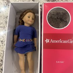 American Girl Doll Saige And Chocolate Chip Dog