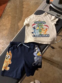 Old Navy Bluey Toddler Christmas T-Shirt and Shorts Set