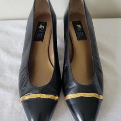 Vintage Ladies Van Eli Black Heels, Size 7.5 