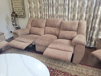 3 piece Sofa Couch Living Room Set - Sofa, Loveseat, Chair with Recliners! Suede fabric