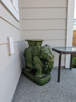 Vintage ceramic elephant garden stool