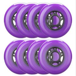 8-Pack Inline Skate Wheels Outdoor Indoor Roller Blade Wheels 85a Roller Hockey Wheels 72mm Inline Wheels Replacement for RipStik,