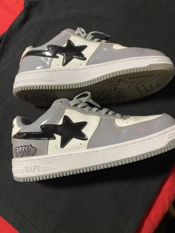 BAPE MFDOOM GREY N WHITESHOES MENS