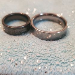 Mens Triton Stainless Steel Ring and a Tungsten Ring