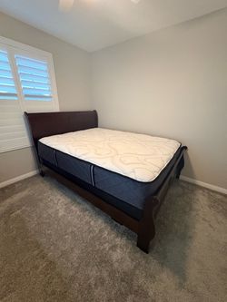 Cherry wood bed frame and night stand