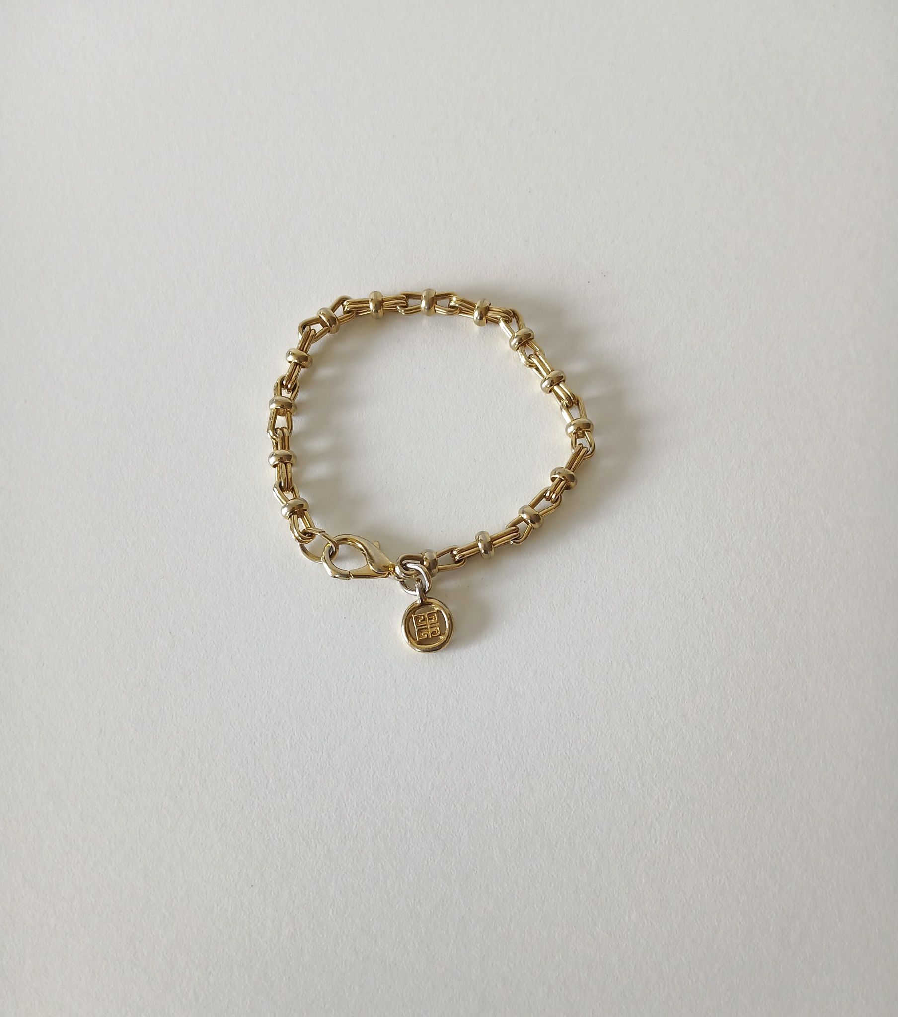 80’s Givenchy Gold-toned Chain Bracelet With 4G Logo Charm