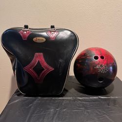 Vintage Atlantic Brand Bowling Bag & Ebonite Pro Executive 300 13Ib Bowling Ball