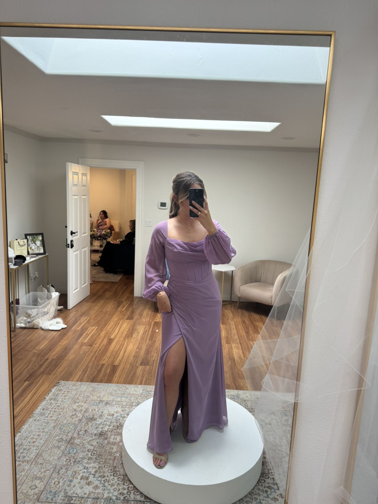 Purple Floor Length Dress