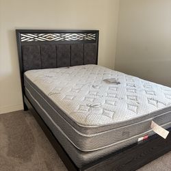 Queen bed and bed frame