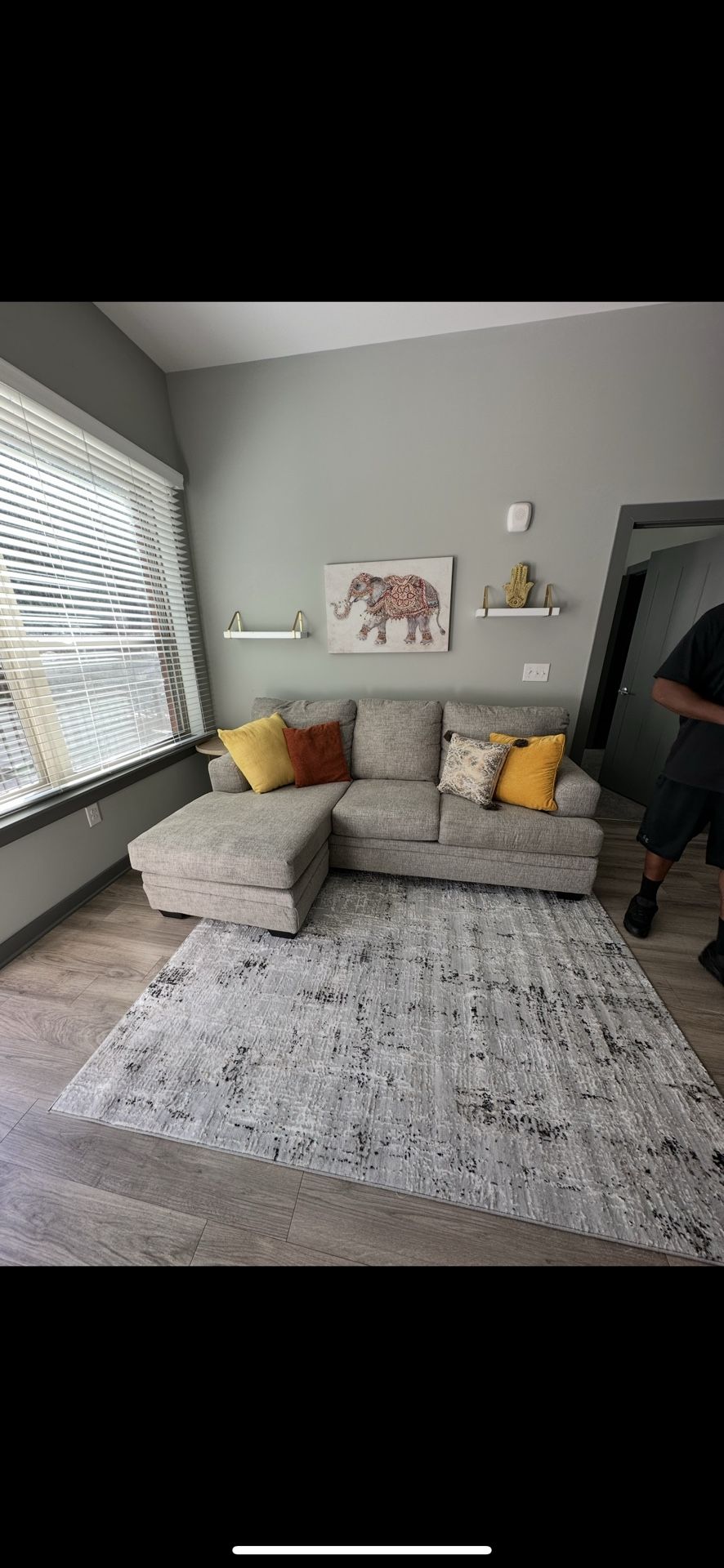 Light Gray Sectional Couch โ Reversible Chaise