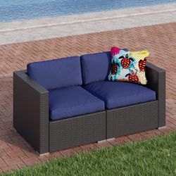 Brand New 2-Piece Patio Loveseat Sofa Set with Cushions