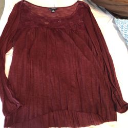AEO Maroon Blouse Size M