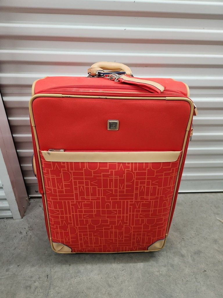 Diane Von Furstenberg Suitcase Red and Cream Rolling 20"